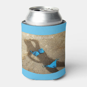 Blue Bikini Beach Sand Thunder_Cove Can Cooler