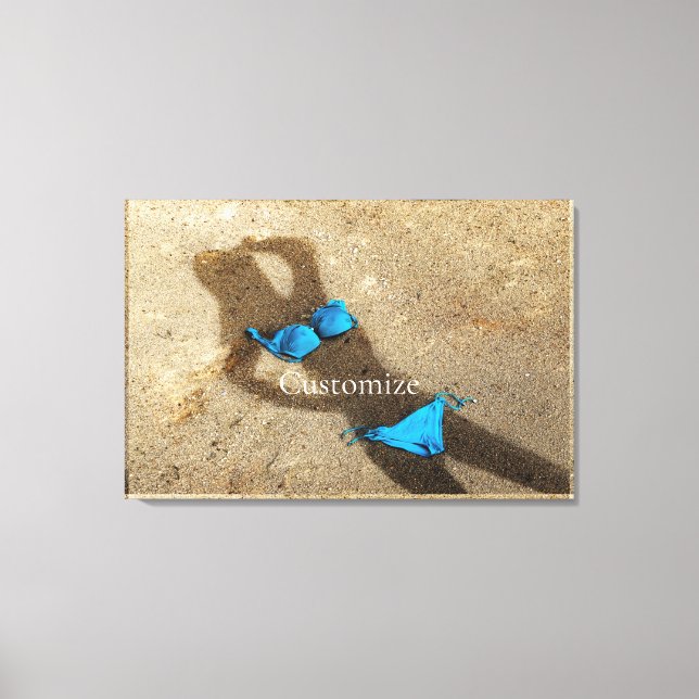 Blue Bikini Beach Sand Thunder_Cove Canvas Print (Front)
