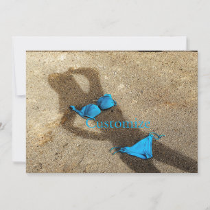 Blue Bikini Beach Sand Thunder_Cove  Holiday Card