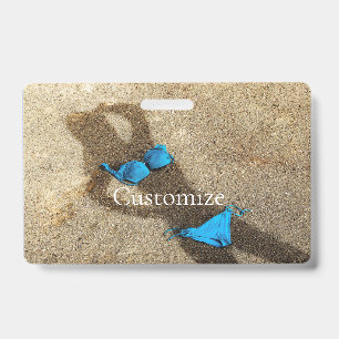Blue Bikini Beach Sand Thunder_Cove ID Badge
