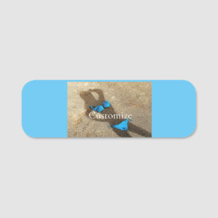 Blue Bikini Beach Sand Thunder_Cove Name Tag