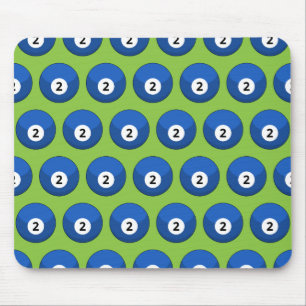 Blue Billiard Ball Number Two Pattern Mouse Pad
