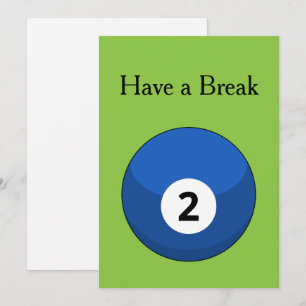Blue Billiard Ball Number Two Personalise Holiday Card