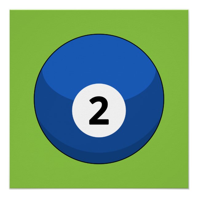 Blue Billiard Ball Number Two Poster (Front)