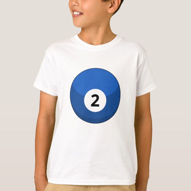 Blue Billiard Ball Number Two T-Shirt (Front)