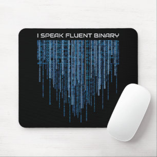 Blue Binary Code Mouse Pad