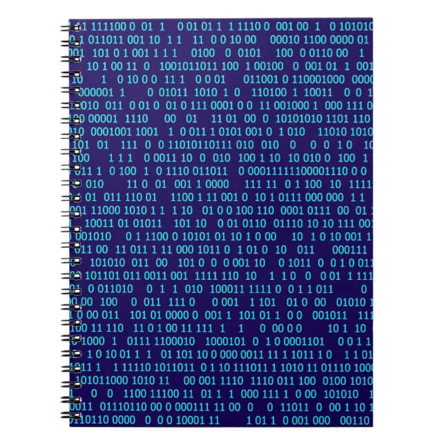 Blue Binary Numeral System Notebook (Front)