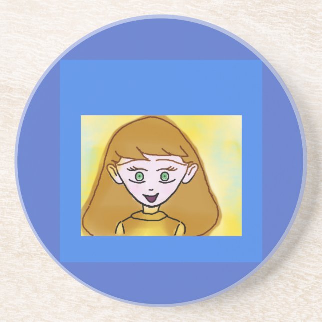 Blue Bingo Anime Sandstone Coaster (Front)