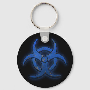 Blue Biohazard Key Ring
