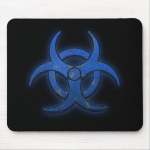 Blue Biohazard Mouse Pad