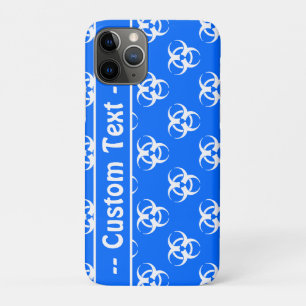 Blue Biohazard Symbol Phone Case w/ Custom Text