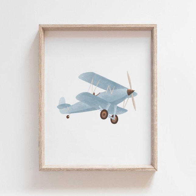 Blue Biplane Nursery Decor Poster (Creator Uploaded)