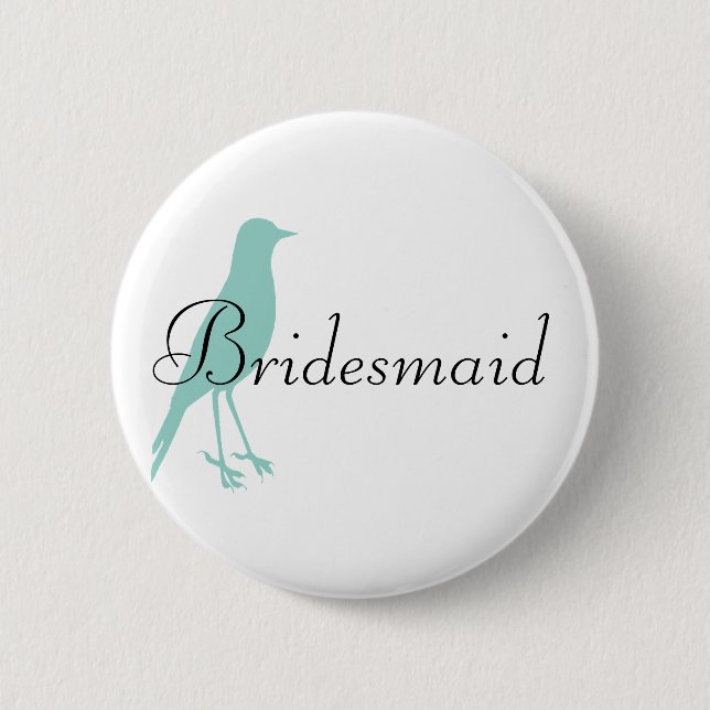blue bird 6 cm round badge (Front)