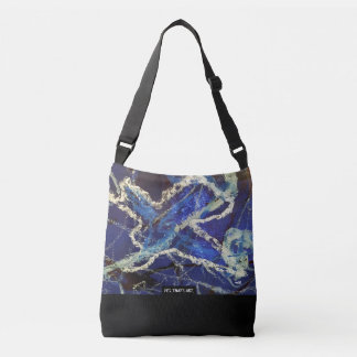 Blue Bird, Abstract Art Crossbody Bag