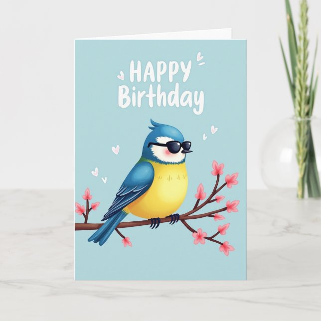 Blue Bird Birthday Card (Front)