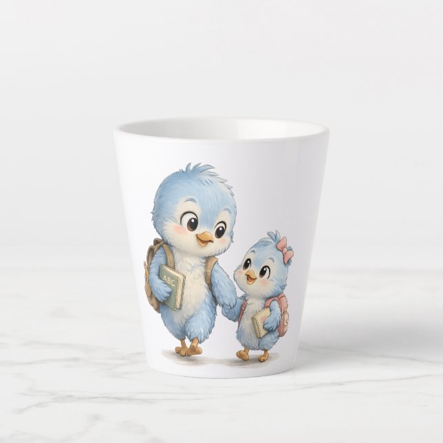 Blue Bird Brother Sister Latte Mug (Front)