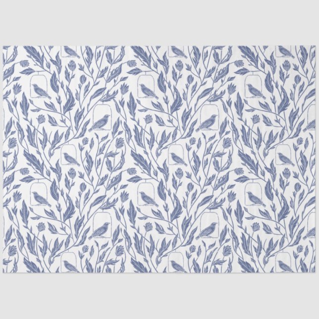 Blue Bird decoupage tissue paper (Front)
