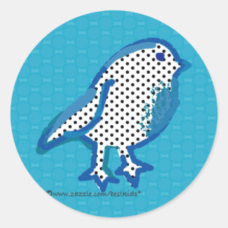 'blue bird' digital painting seal stickers