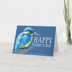 Blue bird fine art kingfisher Father's Day card