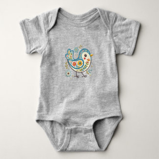 Blue Bird Floral Baby Bodysuit