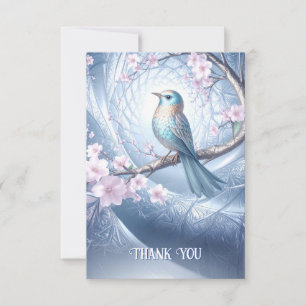 Blue Bird Floral Thank You Card