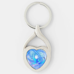 Blue Bird Flying in the Sky Key Ring