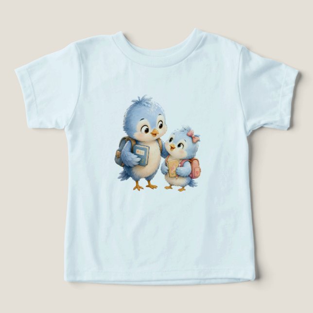 Blue Bird Friends Kids Blue Tee (Design Front)