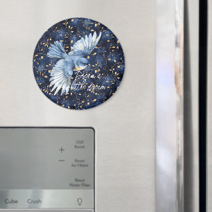 Blue Bird Gold Leaves Dream Magnet