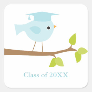 Blue Bird Graduation Envelope Seals