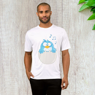 Blue Bird Hatching from Egg Singing Funny Animal T-Shirt