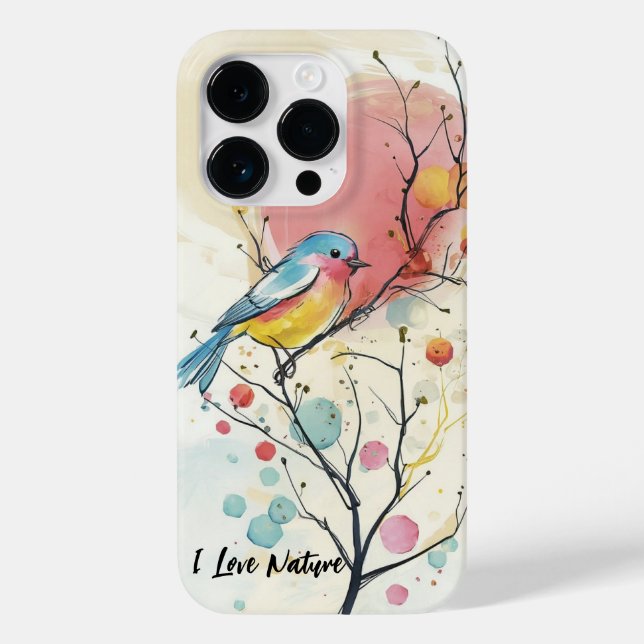 Blue Bird I Love Nature  Case-Mate iPhone Case (Back)