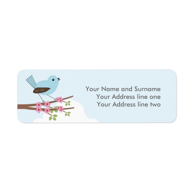 Blue Bird in Blossom Tree Custom Text (Front)