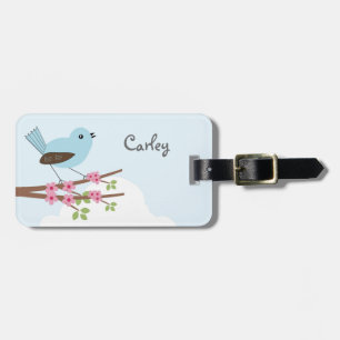 Blue Bird in Blossom Tree Luggage Tag