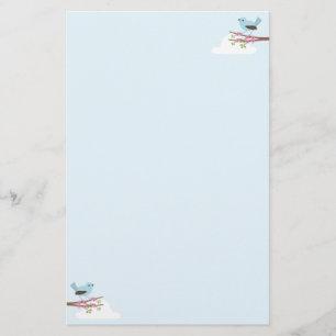Blue Bird in Blossom Tree Stationery