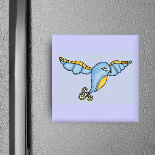 Blue Bird In Flight Magnet