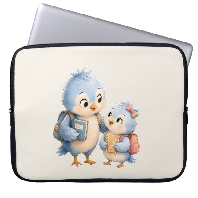 Blue Bird Laptop Sleeve Organiser (Front)