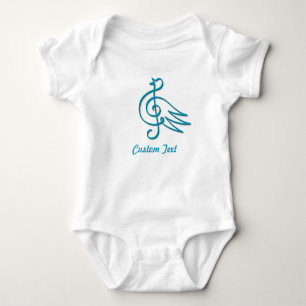 Blue bird music baby bodysuit