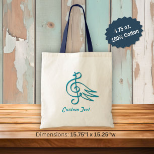 Blue bird music large tote bag