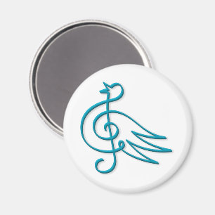 Blue bird music magnet