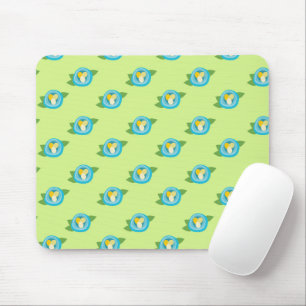 Blue Bird Nests Colourful Eggs Green Leaves Nature Mouse Pad