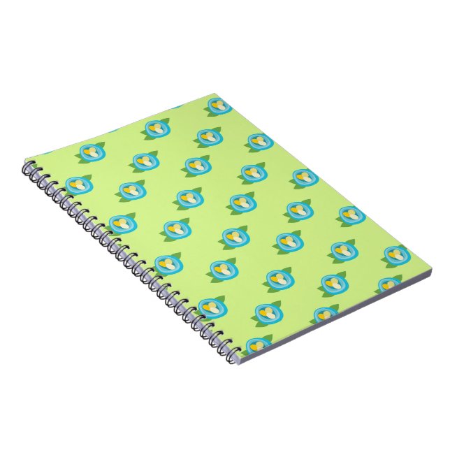 Blue Bird Nests Colourful Eggs Green Leaves Nature Notebook (Right Side)