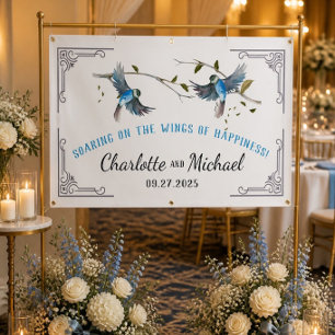 Blue Bird of Happiness (Day of) Wedding Banner