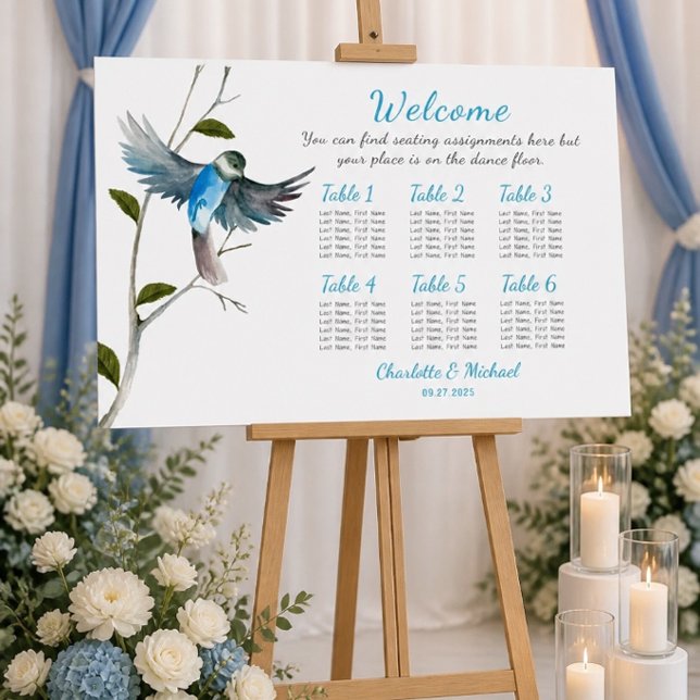 Blue Bird of Happiness Seating Chart 36"x24" (Creator Uploaded)