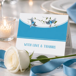 Blue Bird of Happiness Wedding Thank You Card