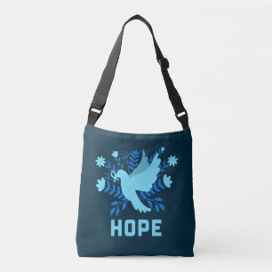 Blue Bird of Hope and Peace - Dove Crossbody Bag