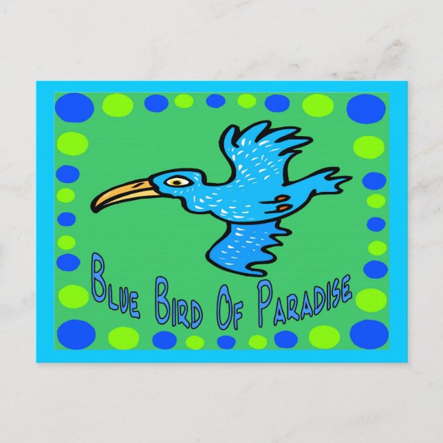 Blue Bird of Paradise 3 Postcard (Front)