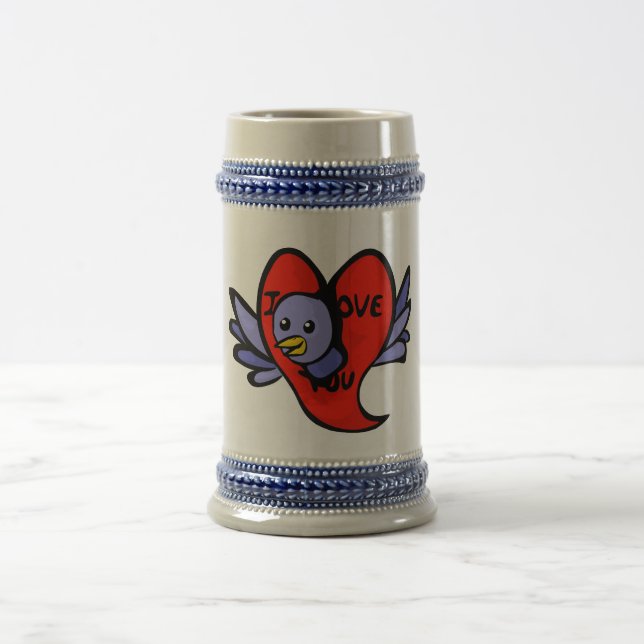 Blue Bird of Valentines Day Stein (Center)