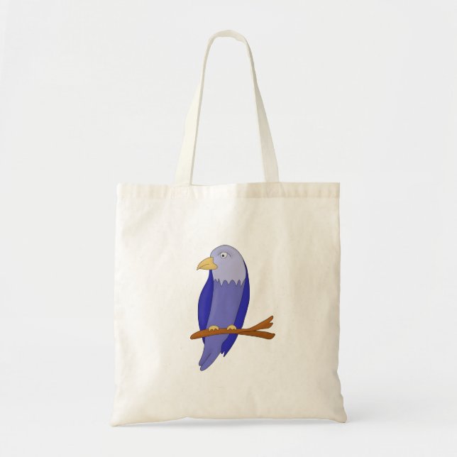 Blue bird on a branch tote bag (Front)