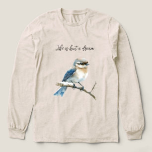 Blue Bird on a Tree Branch Tri-Blend Shirt