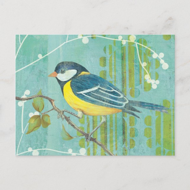 Blue Bird Perched on a Tree Postcard (Front)
